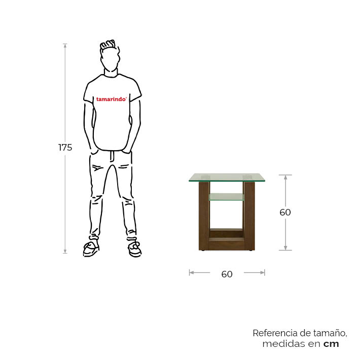 Mesa Lateral Nogal Avek | Mesas Laterales | salas